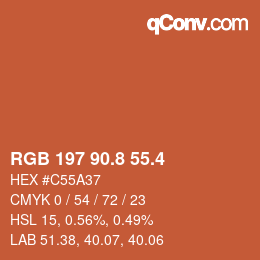 カラーコード: RGB 197 90.8 55.4 | qconv.com