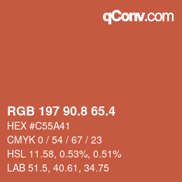 カラーコード: RGB 197 90.8 65.4 | qconv.com