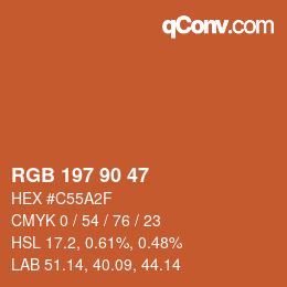 カラーコード: RGB 197 90 47 | qconv.com
