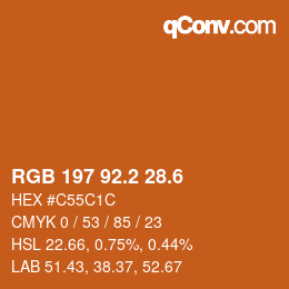 カラーコード: RGB 197 92.2 28.6 | qconv.com