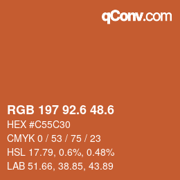 カラーコード: RGB 197 92.6 48.6 | qconv.com