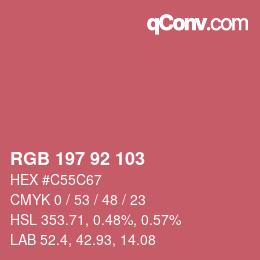 Color code: RGB 197 92 103 | qconv.com