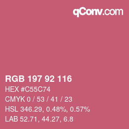 カラーコード: RGB 197 92 116 | qconv.com