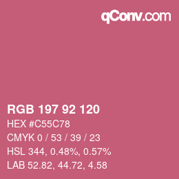 Color code: RGB 197 92 120 | qconv.com