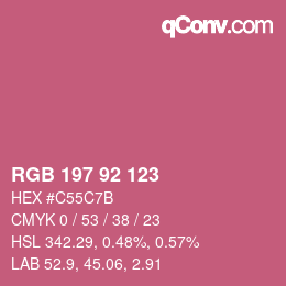 カラーコード: RGB 197 92 123 | qconv.com