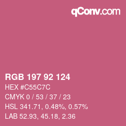 Código de color: RGB 197 92 124 | qconv.com