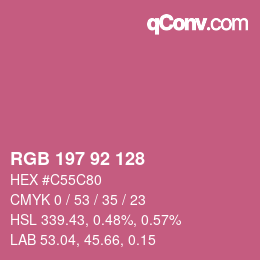 カラーコード: RGB 197 92 128 | qconv.com