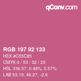カラーコード: RGB 197 92 133 | qconv.com