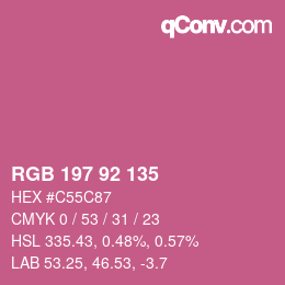 カラーコード: RGB 197 92 135 | qconv.com
