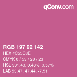 カラーコード: RGB 197 92 142 | qconv.com