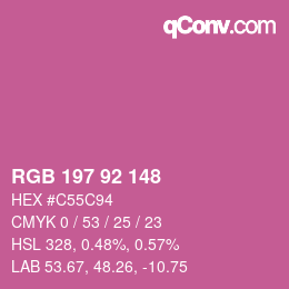 カラーコード: RGB 197 92 148 | qconv.com