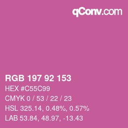カラーコード: RGB 197 92 153 | qconv.com