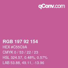 カラーコード: RGB 197 92 154 | qconv.com