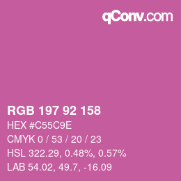 Color code: RGB 197 92 158 | qconv.com