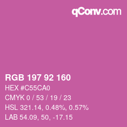 カラーコード: RGB 197 92 160 | qconv.com