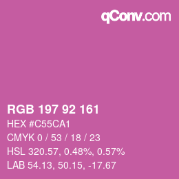 カラーコード: RGB 197 92 161 | qconv.com