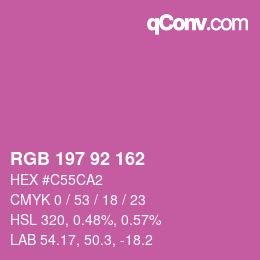 Color code: RGB 197 92 162 | qconv.com