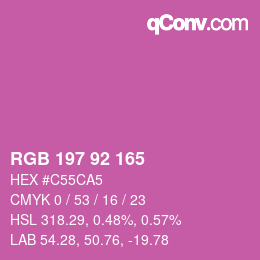 カラーコード: RGB 197 92 165 | qconv.com