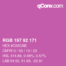 カラーコード: RGB 197 92 171 | qconv.com