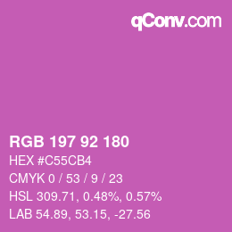カラーコード: RGB 197 92 180 | qconv.com
