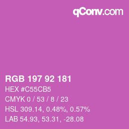 カラーコード: RGB 197 92 181 | qconv.com