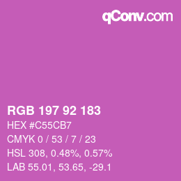 Color code: RGB 197 92 183 | qconv.com
