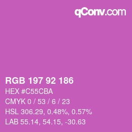 カラーコード: RGB 197 92 186 | qconv.com