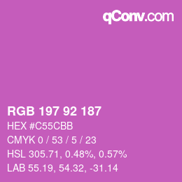 Color code: RGB 197 92 187 | qconv.com