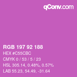 カラーコード: RGB 197 92 188 | qconv.com