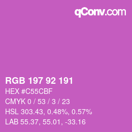 カラーコード: RGB 197 92 191 | qconv.com