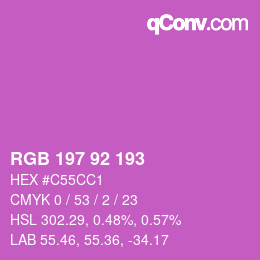 カラーコード: RGB 197 92 193 | qconv.com
