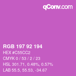 カラーコード: RGB 197 92 194 | qconv.com