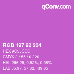 颜色代码: RGB 197 92 204 | qconv.com