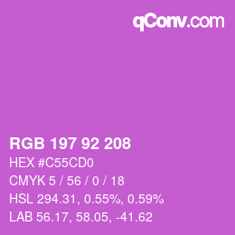 カラーコード: RGB 197 92 208 | qconv.com