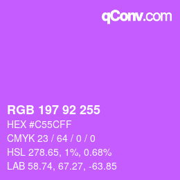 カラーコード: RGB 197 92 255 | qconv.com