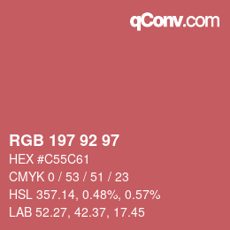 Color code: RGB 197 92 97 | qconv.com