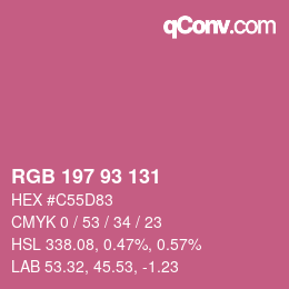 Color code: RGB 197 93 131 | qconv.com