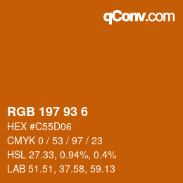 Color code: RGB 197 93 6 | qconv.com