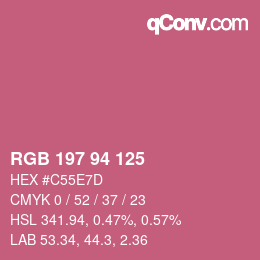 カラーコード: RGB 197 94 125 | qconv.com