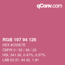 Farbcode: RGB 197 94 126 | qconv.com
