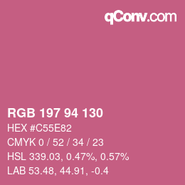 Código de color: RGB 197 94 130 | qconv.com