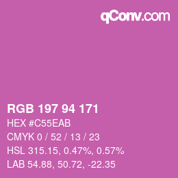カラーコード: RGB 197 94 171 | qconv.com