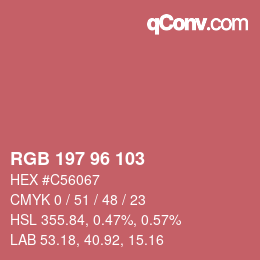 Farbcode: RGB 197 96 103 | qconv.com