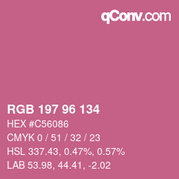Farbcode: RGB 197 96 134 | qconv.com