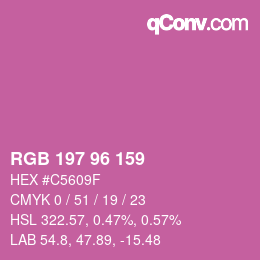 Color code: RGB 197 96 159 | qconv.com