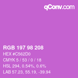 颜色代码: RGB 197 98 208 | qconv.com