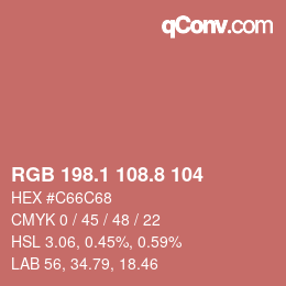 Color code: RGB 198.1 108.8 104 | qconv.com
