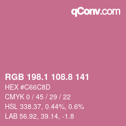 カラーコード: RGB 198.1 108.8 141 | qconv.com