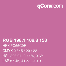 カラーコード: RGB 198.1 108.8 158 | qconv.com