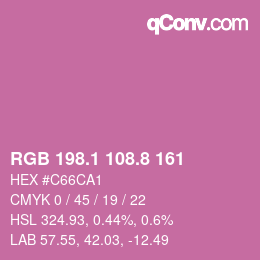 カラーコード: RGB 198.1 108.8 161 | qconv.com